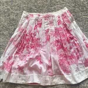 floral pink and white skirt